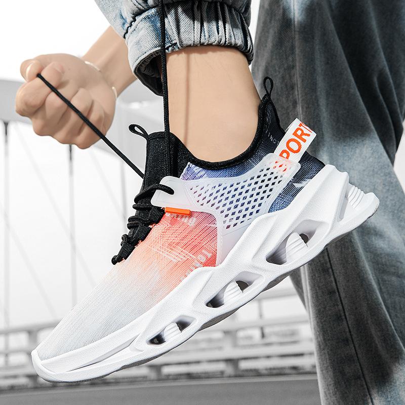 2024 Summer New Breathable Mesh Flying Weave Sports and Leisure Running Soft Sole with Increased Shock Absorption and Versatile Dad's Fashion Shoes