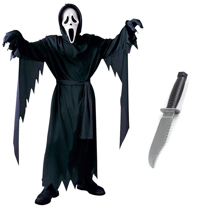 Scream Horror Cosplay Costume with Scary Knife for Kids & Adults