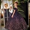 Girls Princess Sequin Tulle Pageant Dress Piano Performance Wedding Party