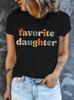 Lieblingstochter Grafikdruck T-Shirt Für Damen Lässiges Kurzarm-T-Shirt 1 Stück