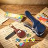 Kit d'outil perforateur de médiators de guitare avec porte-clés et lime à poncer, comprend plusieurs médiators vierges pour la fabrication de médiators de guitare personnalisés