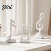 Black Resin Music Figurine 3Pcs Minimalist Note Sculpture Treble Clef & Eighth Quarter