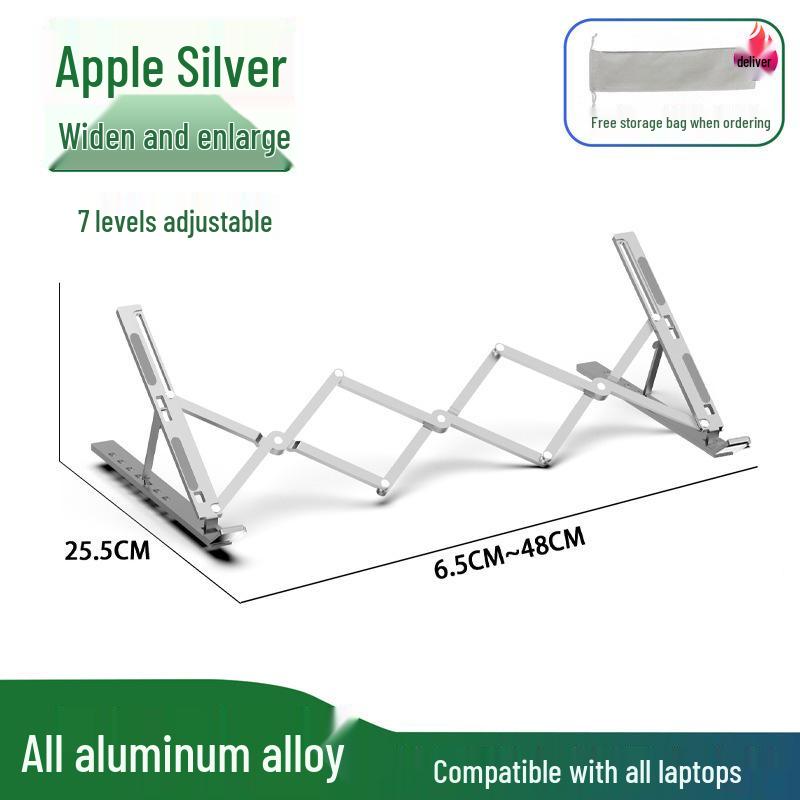 Portable Aluminum Alloy Laptop & Tablet Stand with Adjustable Angles, Enlarged Design, and Heat Dissipation