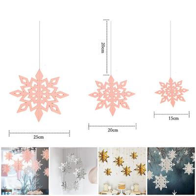Pearl Paper Snowflake Ornaments for Christmas and New Year's Eve Pack of 6
