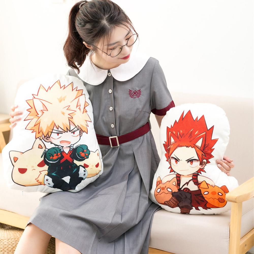 1pc 50cm Cartoon Anime Bakugou Katsuki Todoroki Shoto Midoriya Izuku Bolster Plush Boku No Hero Academia Pillow Kids Lovely Toys