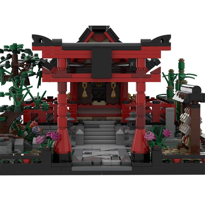 MOC Small Shinto Shrine Model Building Block House Temple Japanese Style Building Assembled Brick Toys Creative Children's Gift