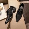 Fashion 2025 Spring Net Cloth Oxfords Women Shoes Lace-Up Ladies Brogue Flat Derby Shoes Pointed Toe Lace-up Heels Women Shoes for Women