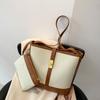 Korean panelled women Bucket Shoulder bags Large Capacity Canvas female handbag and purses large Capacity ladies Crossbody Bag