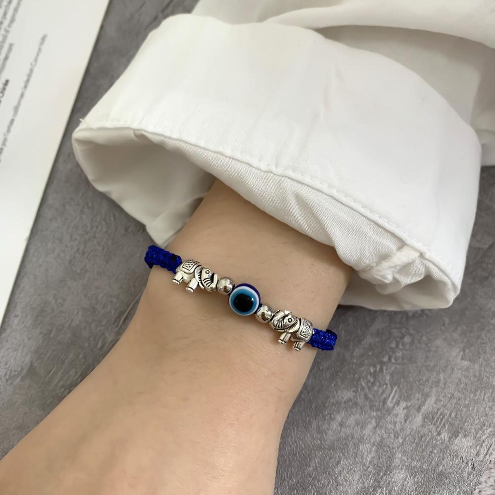 Fashion Braided Flower Elephant Woven Hand Rope Lucky Bracelet For Women Demon Eye Bracelet