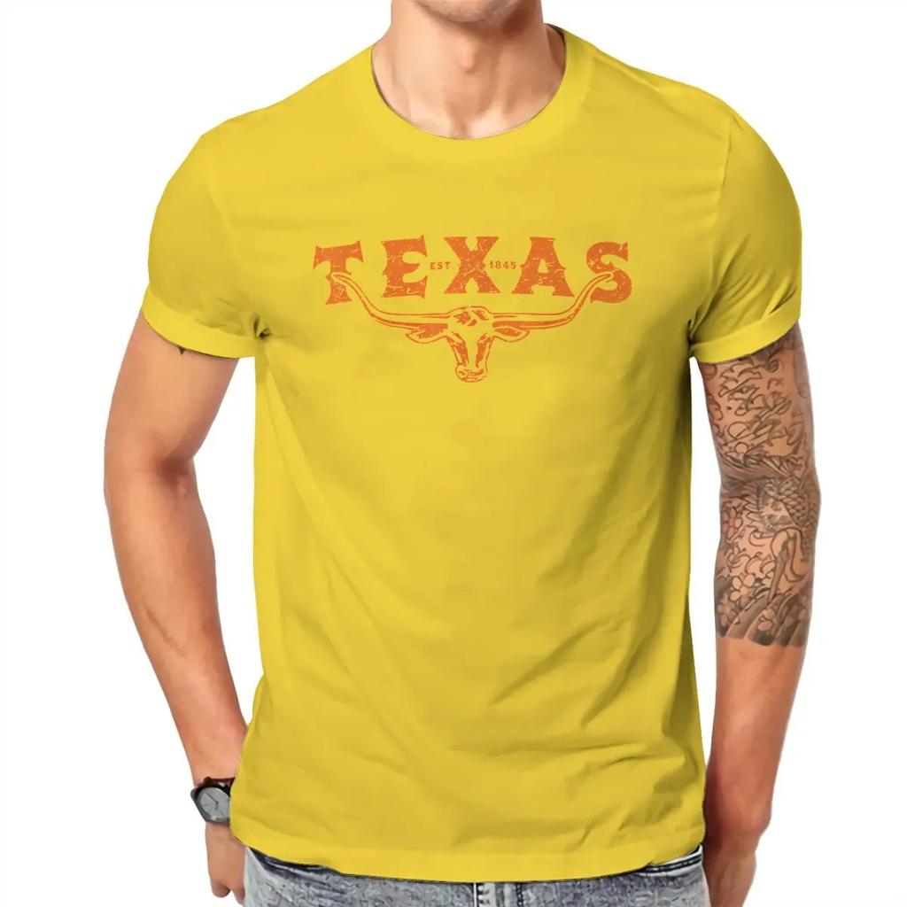 2024  Unique Texas_Longhorn_Bull_Vintage_Distressed_Icon_Texan_Pride T-Shirts Men Short Sleeve Tee Shirt New Arrival Tops