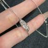 Marquise Cut Lab Grown Diamond Dainty Marquise Necklace Edge Embellished Small Diamonds Pendant