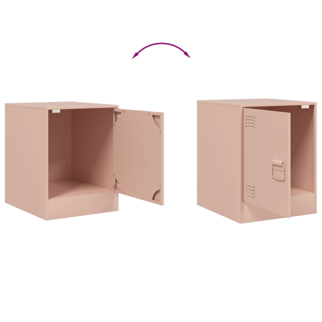 Nightstand Pink 34.5 x 39 x 44 cm Steel