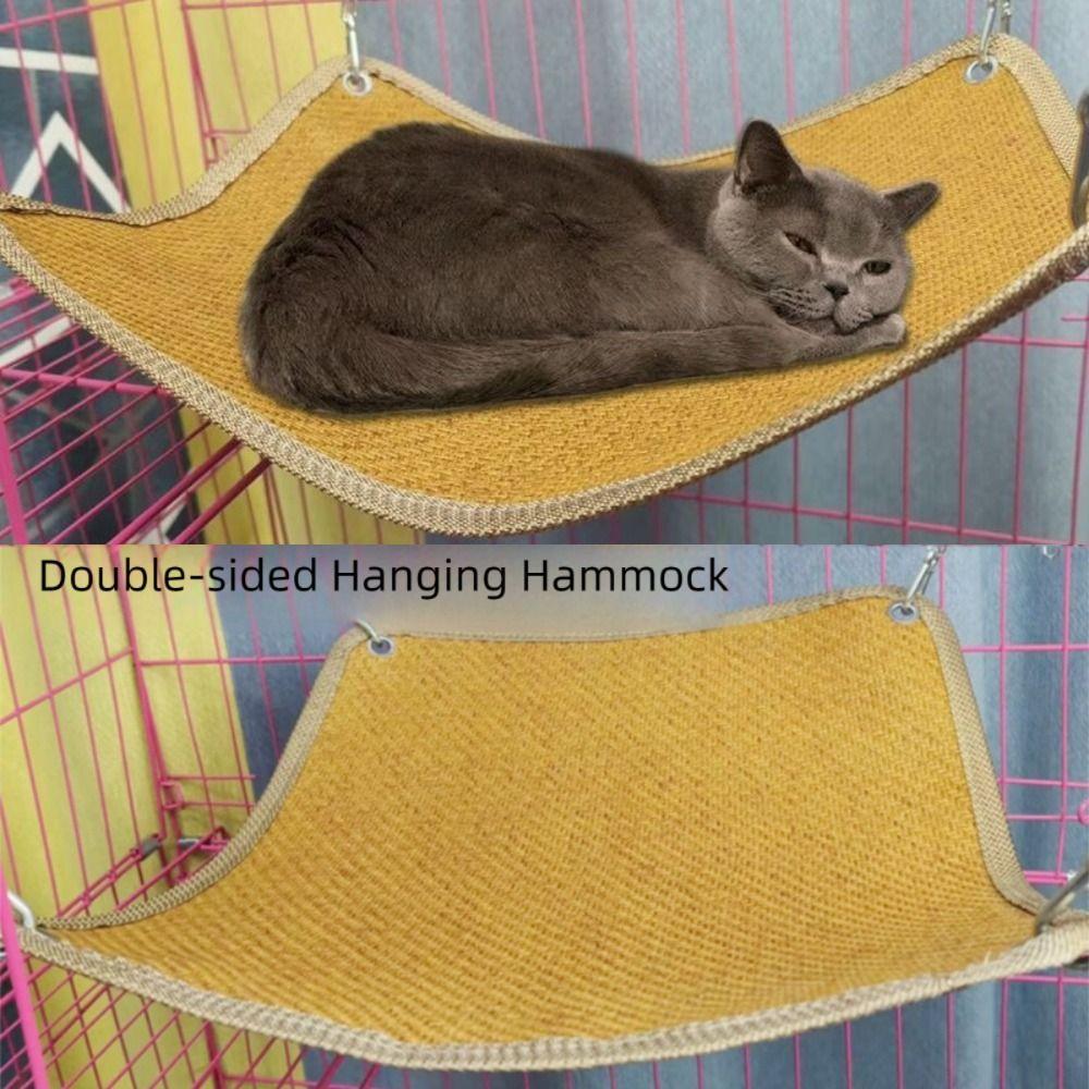 Cartoon Cat Hammock Bed Double-sided Pet Cage Hammock  for Cat Kitten Hamster Rabbits