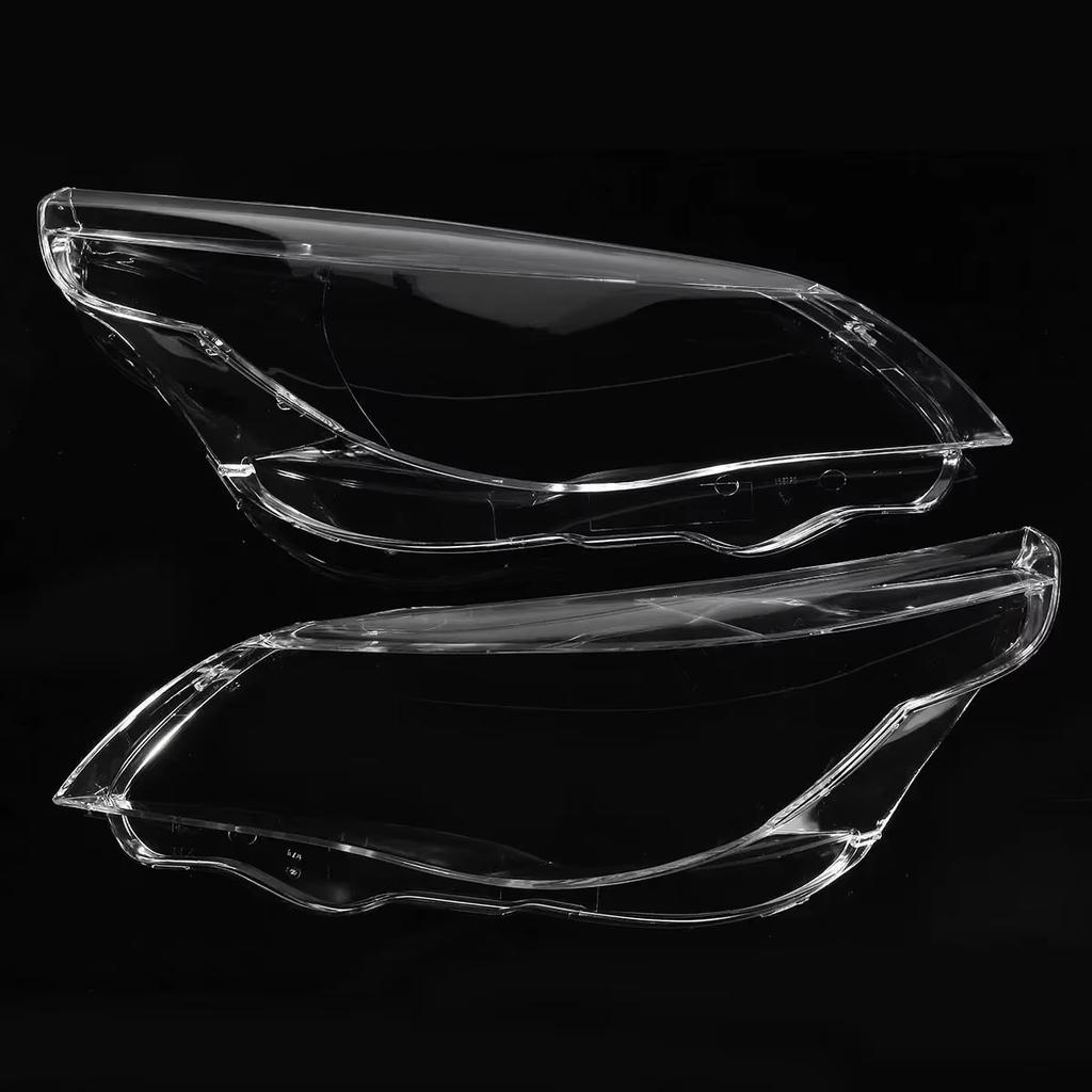 Pair Front Headlamp Lens Cover For BMW 5-Series M5 E60 E61 525i 530i 545i 550i 2003-2010 Headlight Shell Transparent Lampshade