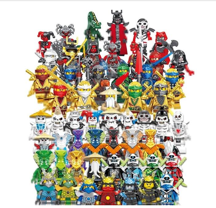 

40 шт 56 шт ниндзя строительный блок гуманоид василиск скелет война маленькая частица игрушка сумка