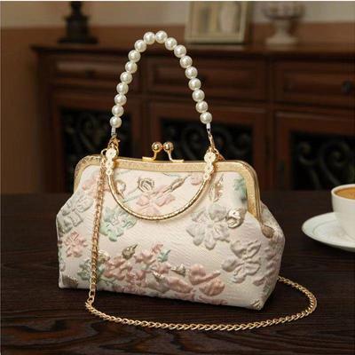 Retro Čínsky Štýl Cheongsam Taška & Hanfu Sukňa Konská Tvárou Crossbody so Zlatou Peňaženkou
