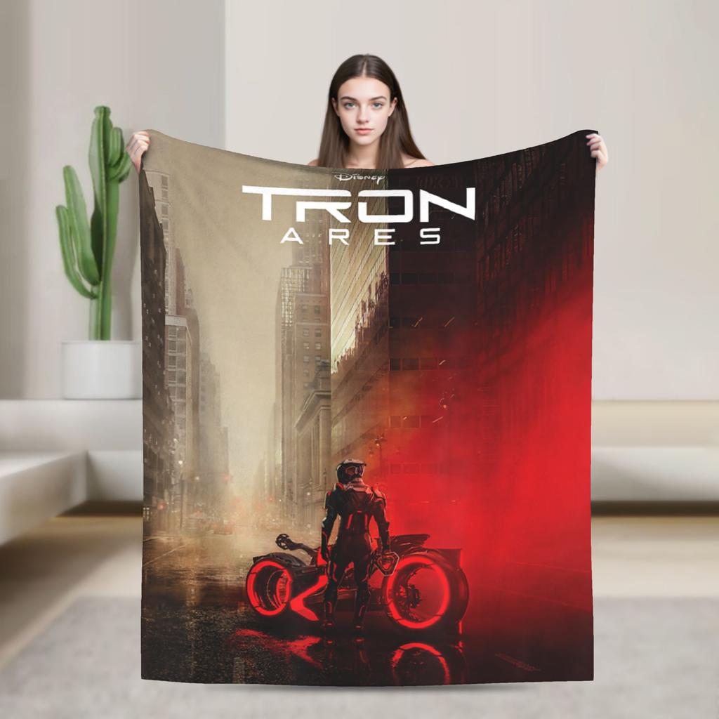 TRON Ares Dillinger Systems Flannel Blanket Runner Identity Disc Fashion Throw Blankets for Home 150*125cm Lightweight