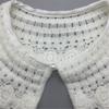 Japanese Kids Girls Fake Collar Shawl Scarf Hollowed Knitted Flower Vintage Shoulder Wrap Decorative Half Shirt Capelet