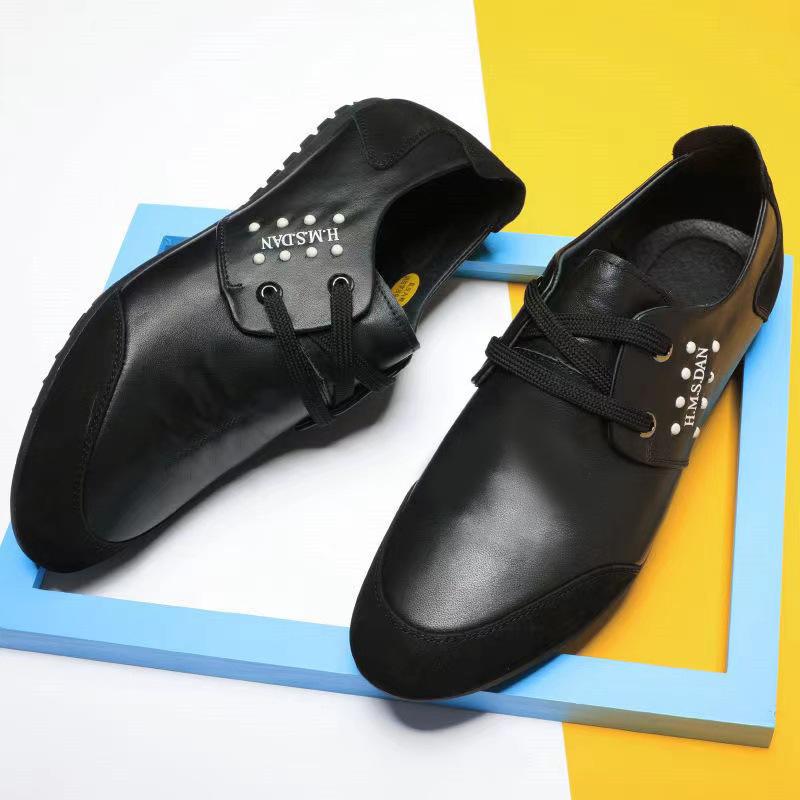 

Leather shoes men s shoes trendy driving shoes soft sole fashion casual men s shoes one pedal lazy shoes 39