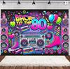 Retro Powrót do lat 70. 80. 90. Tło Neonowy Graffiti Taśma Disco Tło Impreza Urodzinowa Impreza Przyjaciół Dekoracja Studia Fotograficznego