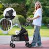 Dog Travel Stroller 4 Wheels Pet Stroller, Folding Jogger with Adjustable Handle, Breathable 4-Wheels And Visible Mesh, Cup Holder for Small