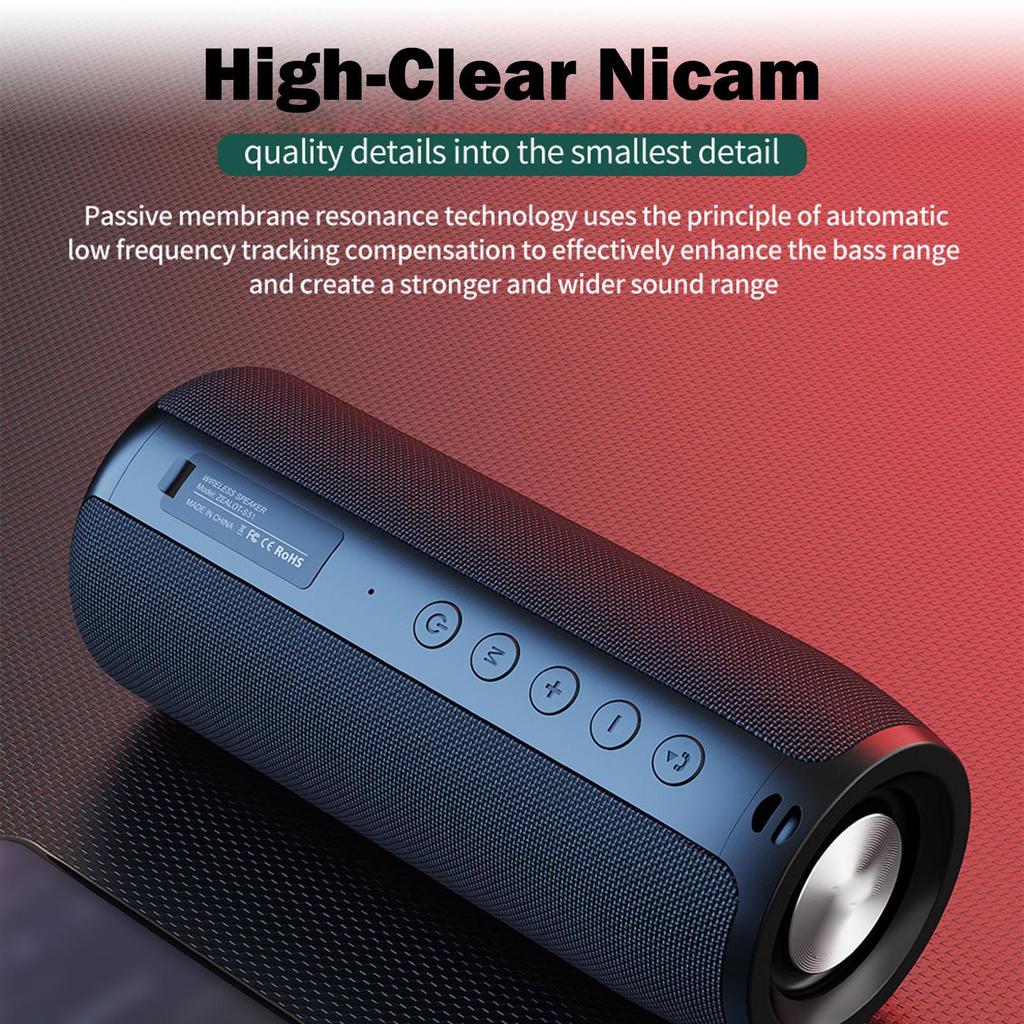 Portable Wireless Speaker BT 5.2 IPX5 Water Resistant Stereo HiFi Sound Subwoofer Speaker Long Playtime for Party