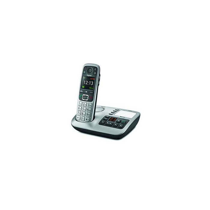 Gigaset Schnurloses DECT-Telefon schwarz/silber mit Anrufbeantworter - e560a