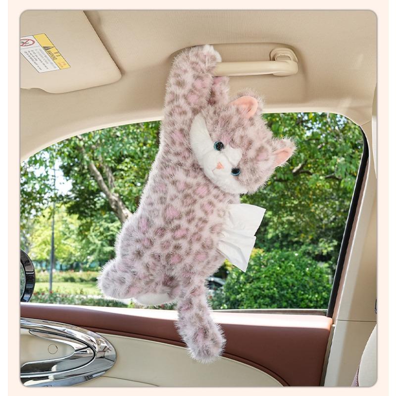 Cute Cat Car Hanging Tissue Box Creative Car Tissue Holder
