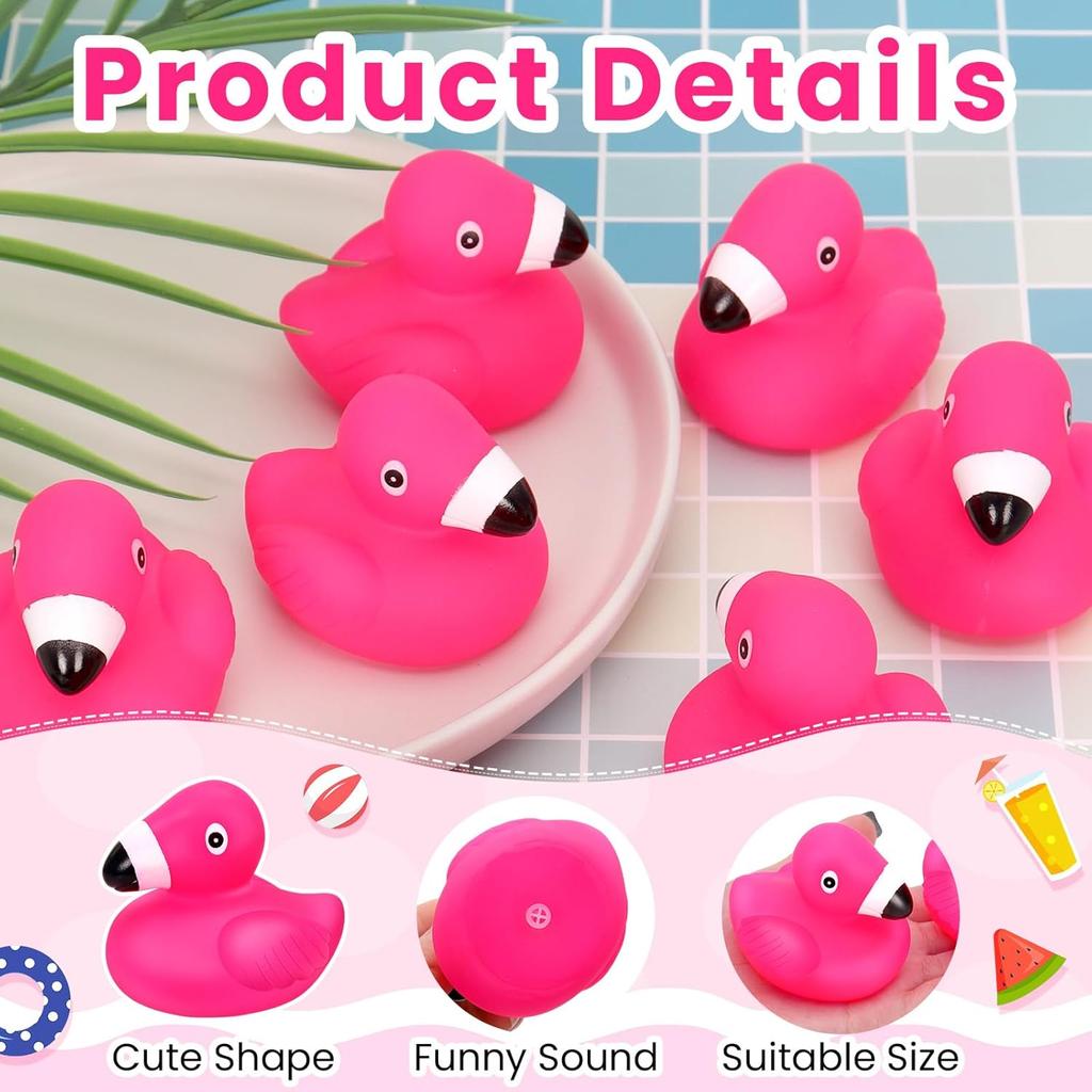 Personalized Name Flamingo Rubber Ducks Custom Text Pink Flamingo Duck Floating Squeaky Bath Toys Pool Party Birthday Party Deco