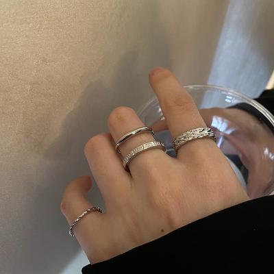 Anello Freddo Anello Set Combinazione Femminile Coreano Apertura Regolabile Dito Indice Anello a Catena