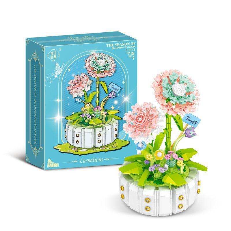 

2140-43 Вечный строительный блок Цветок Подсолнух Роза Мини Гранулированный строительный блок DIY Сборка