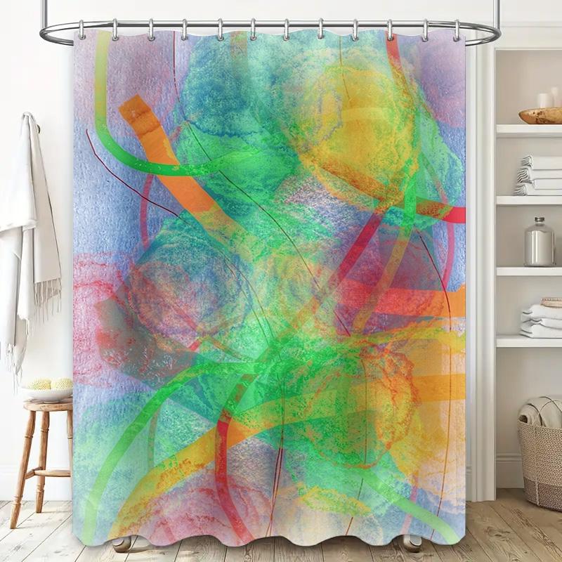 Colorful Shower Curtain Waterproof Bathroom Decor Polyester Fabric Shower Curtains for Bath Room Decoration Multicolored 75x180c