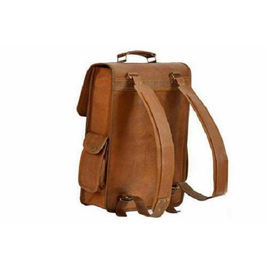 Real Genuine Leather Men's Backpack Bag Laptop Satchel Briefcase Brown Vintage