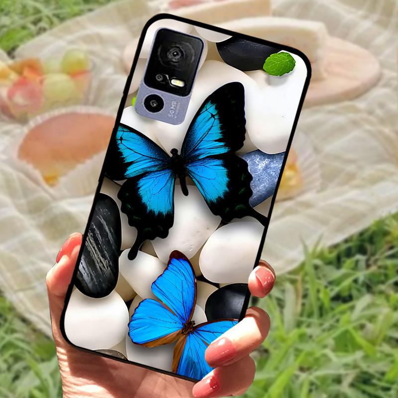 Weiche TPU-Handyhülle für TCL 40R 5G Stoßfeste Schwarze Schutzhülle Bumper für TCL 40 R 5G Schöne Modische Handy-Rückseite Fundas Coques