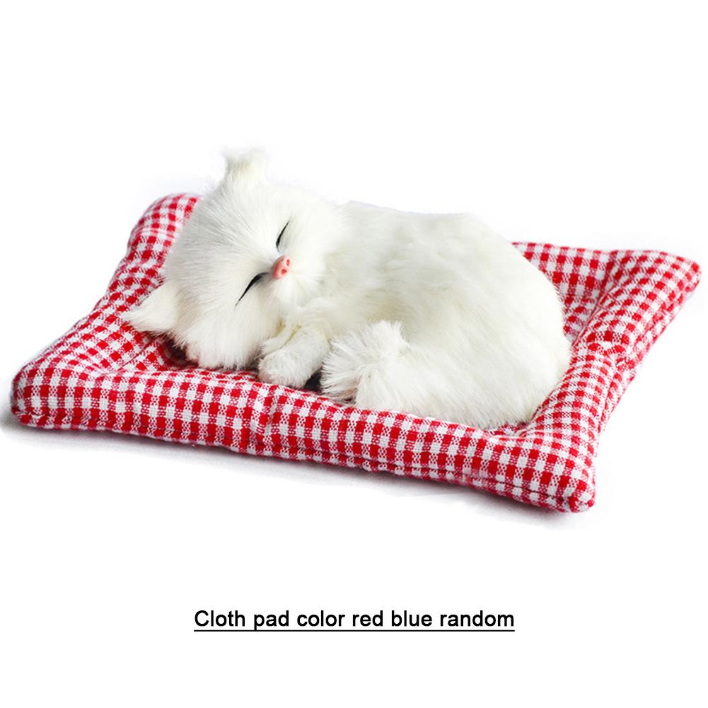 Simulation Mini Cat Cloth Pad Plush Cats Children Birthday Gifts Creative Imitation Ornaments Home Fireplace Decoration Supplies