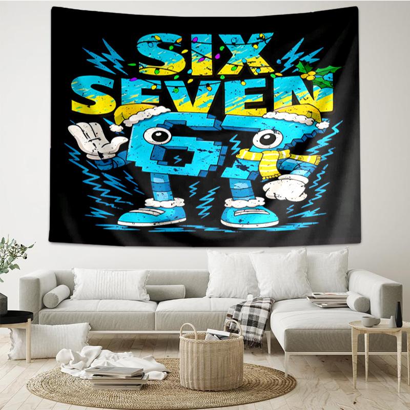 Space Adventure With Six Seven 67 Tapestry Room Decoration Wall Hanging for Living Room Bedroom, Dormitory, Birthday and Christmas Gifts