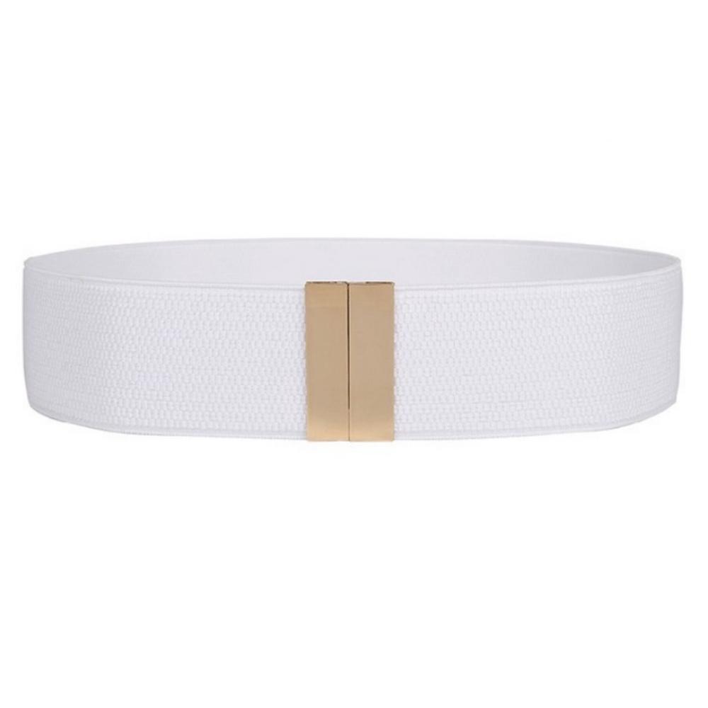 

Женский широкий эластичный пояс с металлической пряжкой - Регулируемый утягивающий пояс для платья, Подходит для свадеб, вечеринок, пояса плюс-сайз, женские ремни для платьев one size