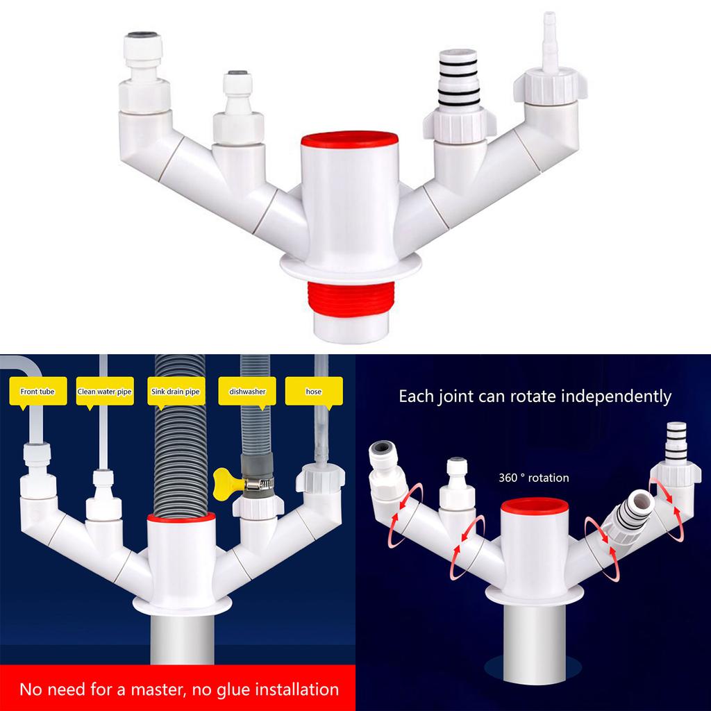 Durable ABS Drain Adapter Easy Installation Sink Pipe Connector Say Goodbye to Unwanted Smells & Clogs for Kitchen