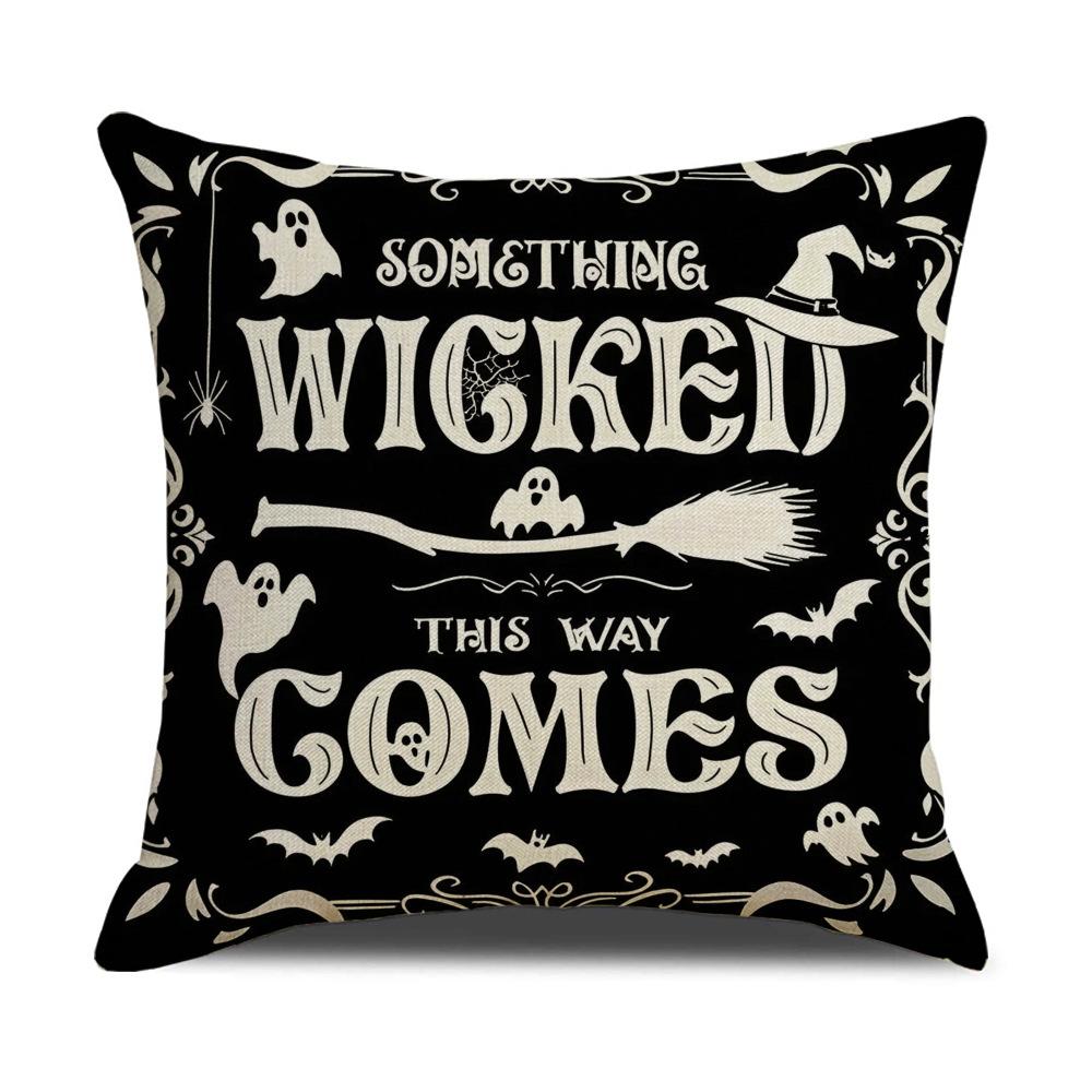 New Black Funny Ghost Horror Halloween Pillowcase Festive Party Cushion Sofa Pillow Combination