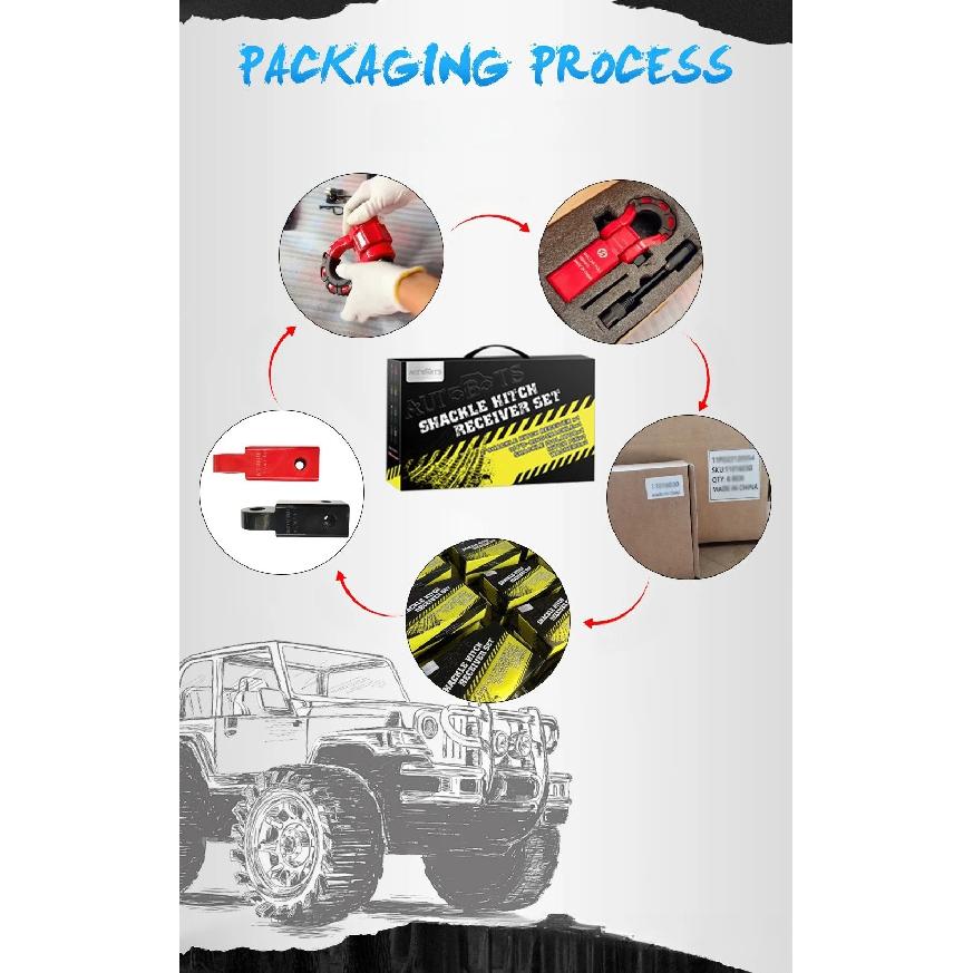 For Heavy Duty 15Ton Forged Tow Hook for Off Road SUV Jeep Wrangler Trailer Hitch Receiver Mounting Recovery AntiCollision Guard