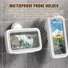 Wasserdichte Badezimmer-Handyhalterung Saugnapf Handybox mit klarem Anti-Beschlag-Deckel Drehbar Spritzwassergeschützter Handyhalter für Küche Dusche