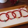 Simple Natural Agate Transfer Bead Bracelet Elastic Bracelet Fashion Women Daily Jewelry Lucky Gift