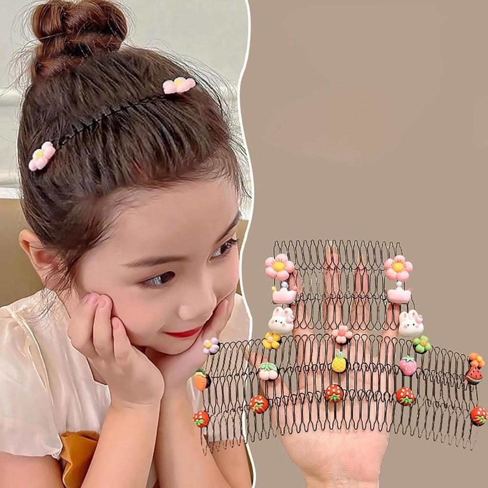 Nuovo pettine colorato a forma di cuore, pettine per capelli a estrazione a forma di stella, fascia per capelli con fiocco, filo invisibile, copricapo antiscivolo, per bambini e bambine
