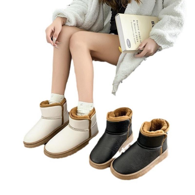 Thick-soled Short Snow Boots Women's Autumn and Winter New Cotton Boots Large Size Comfortable Round Head Velvet Thermal Cotton Shoes