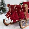 Christmas Tree Velvet Drawstring Gift Bag with Bells Xmas Hanging Ornament Candy Pouch Christmas Party Decoration Supplies 7