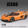 1:24 Jesko Alloy Sports car Model Diecasts Metal Racing Car Model High Simulation Sound Light Pull Back Kid Toy Birthday Gift Co