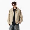 Loose men's leather jacket spring and autumn pu leather lapel xl large size trendy brand American retro casual leather jacket men