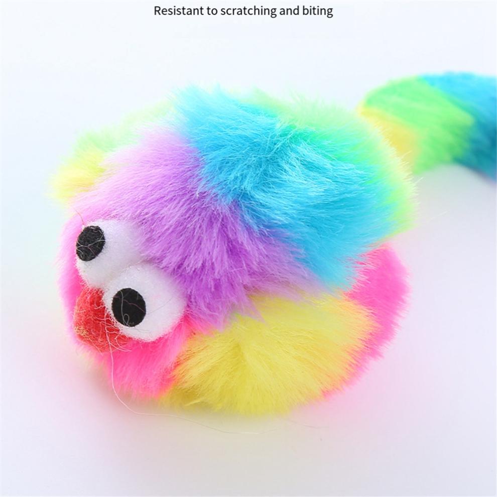 10PCS Rainbow Rabbit Plush Mouse Toy Includes Rattonite Bite Resistant Interactive Play Pet Supplies