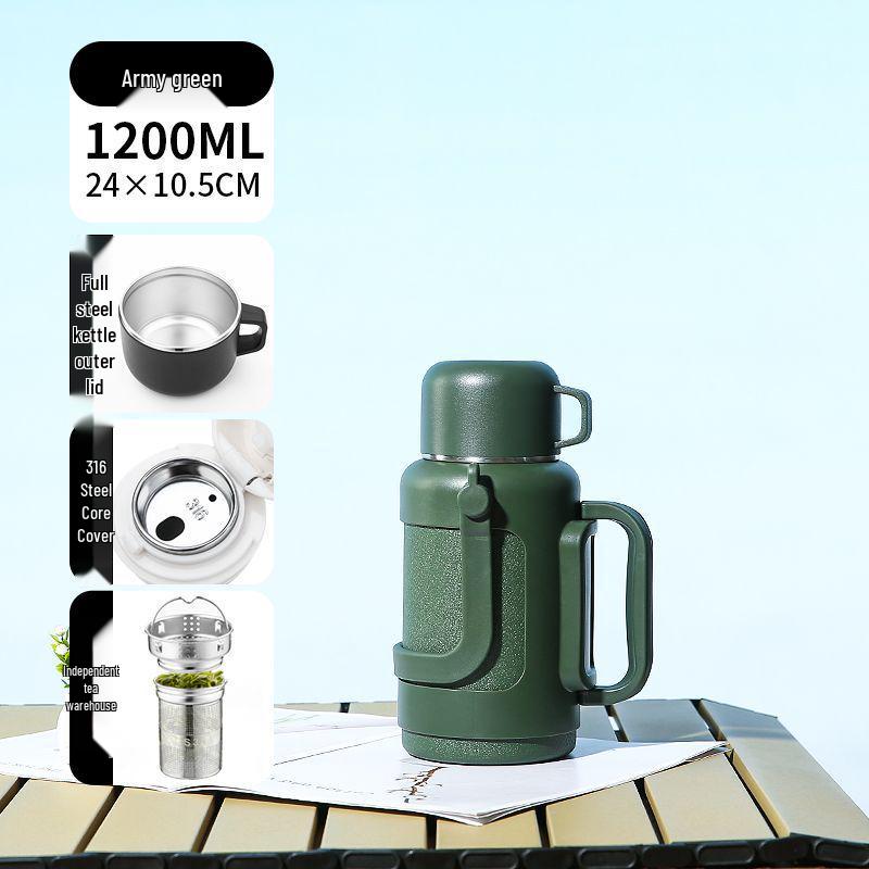 Extra Large Insulated 316 Stainless Steel Water Bottle for Home & Outdoor Use - Antibacterial & Durable