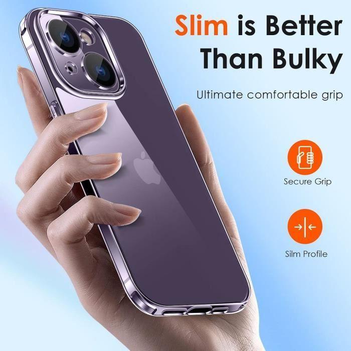 Coque de Protection - BOOLING - pour iPhone 14 Pro - Transparente - Souple - 2 Verres Trempés Inclus